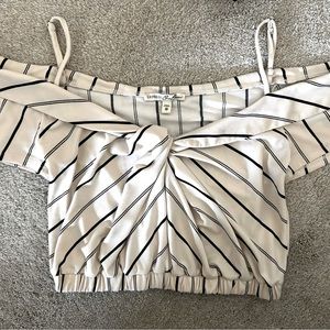 Express crop off the shoulder top